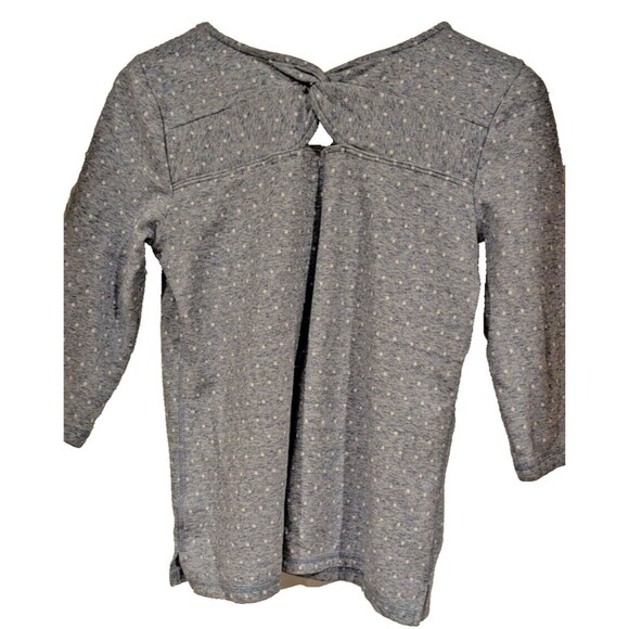 T by TALBOTS Cotton Blend Blue 3/4 Sleeve Twist Back‎ Sweatshirt Sz MP - Picture 1 of 6